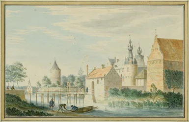 Kasteelcomplex aan een rivier